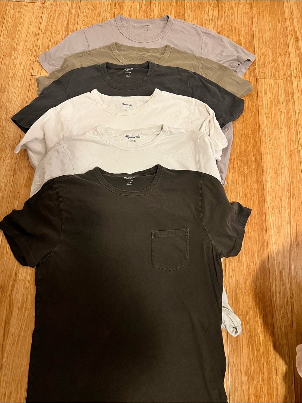 SIX (6) LOT Madewell Tees Medium